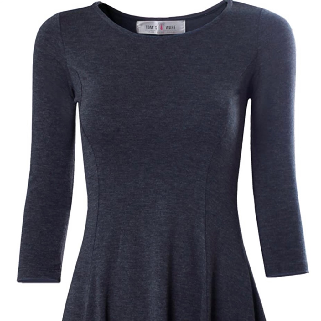 Tam Ware Women's Casual Slim Fit And Flare Round Neckline Dress-Size Small.